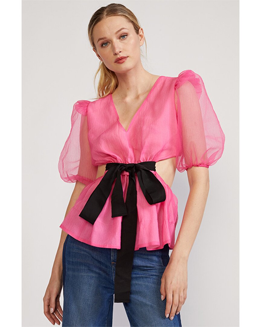 Shop Cynthia Rowley Gracie Organza Top In Pink
