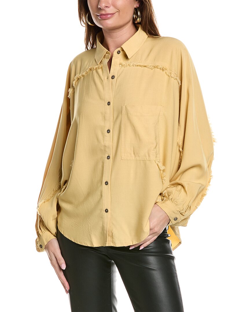 Fate Frayed Shirt In Yellow