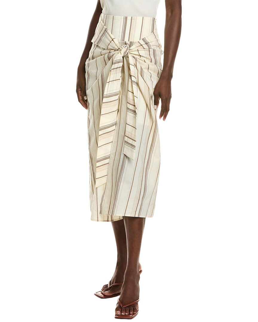 BRUNELLO CUCINELLI BRUNELLO CUCINELLI LINEN-BLEND WRAP SKIRT