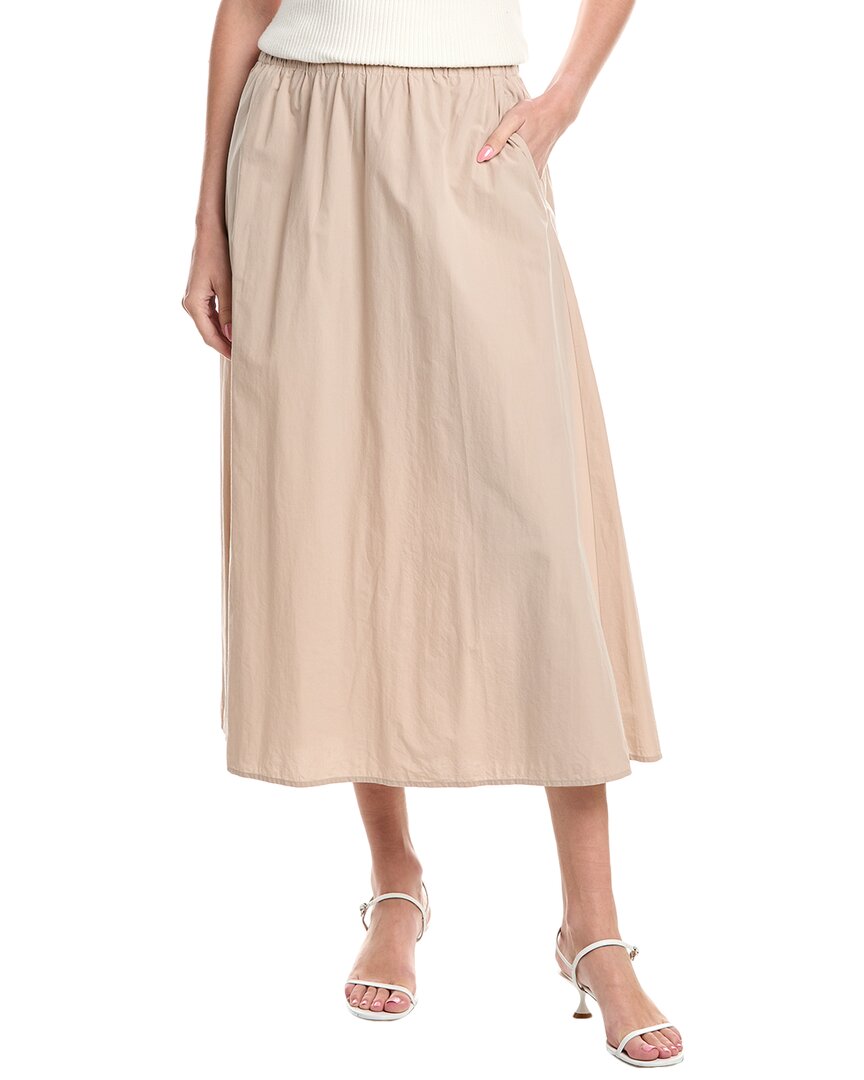 Eileen Fisher Gathered Organic Cotton Skirt In Gold
