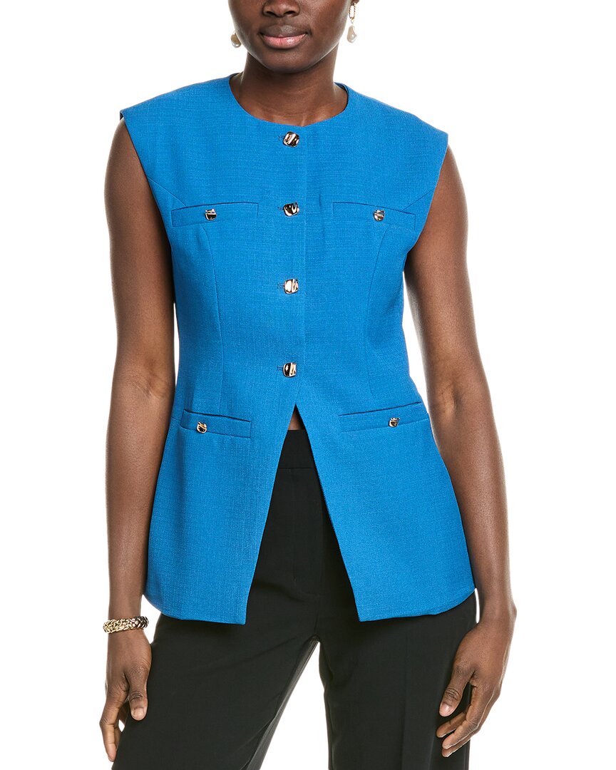 Gracia Button Detailed Vest In Blue