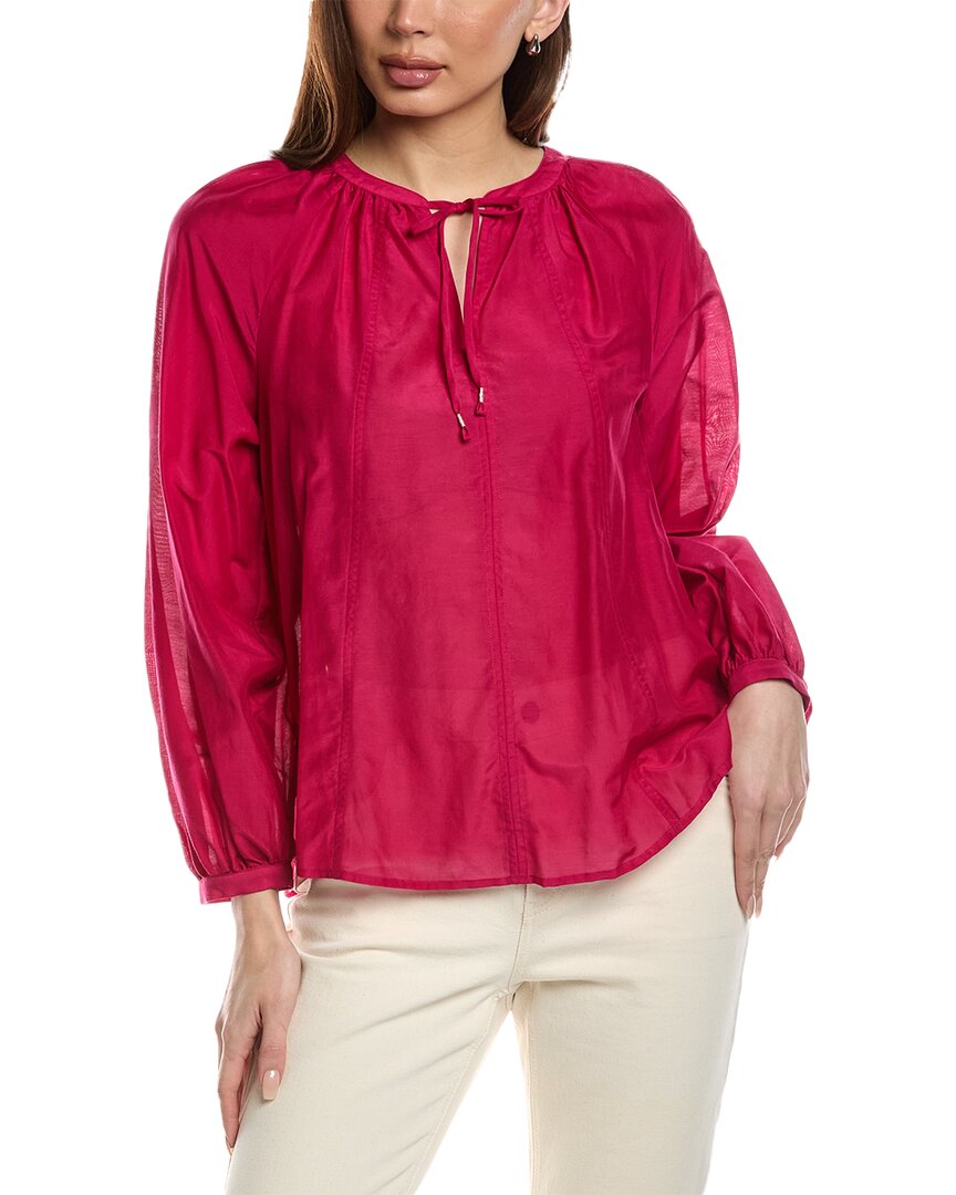 Tommy Bahama Agua Amara Seamed Silk-blend Peasant Top In Pink