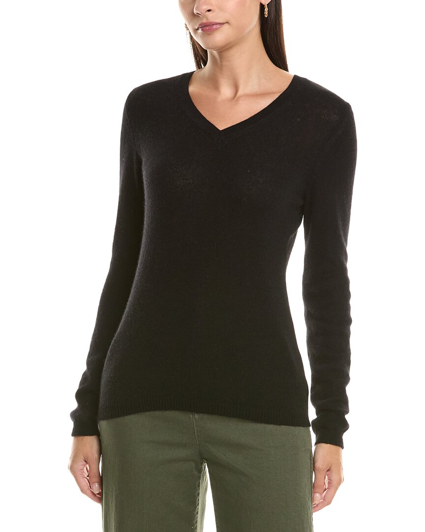 Forte Cashmere V-neck Cashmere Sweater In Black