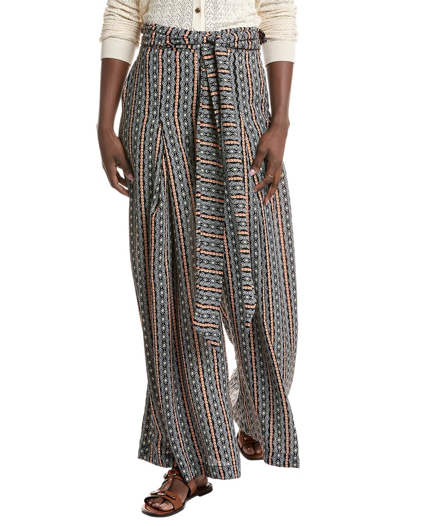 Gracia Boho Palazzo Pant In Black