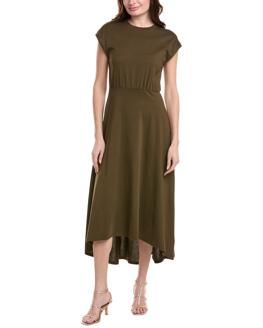 Shop Frame Denim High-low Maxi Dress In Green