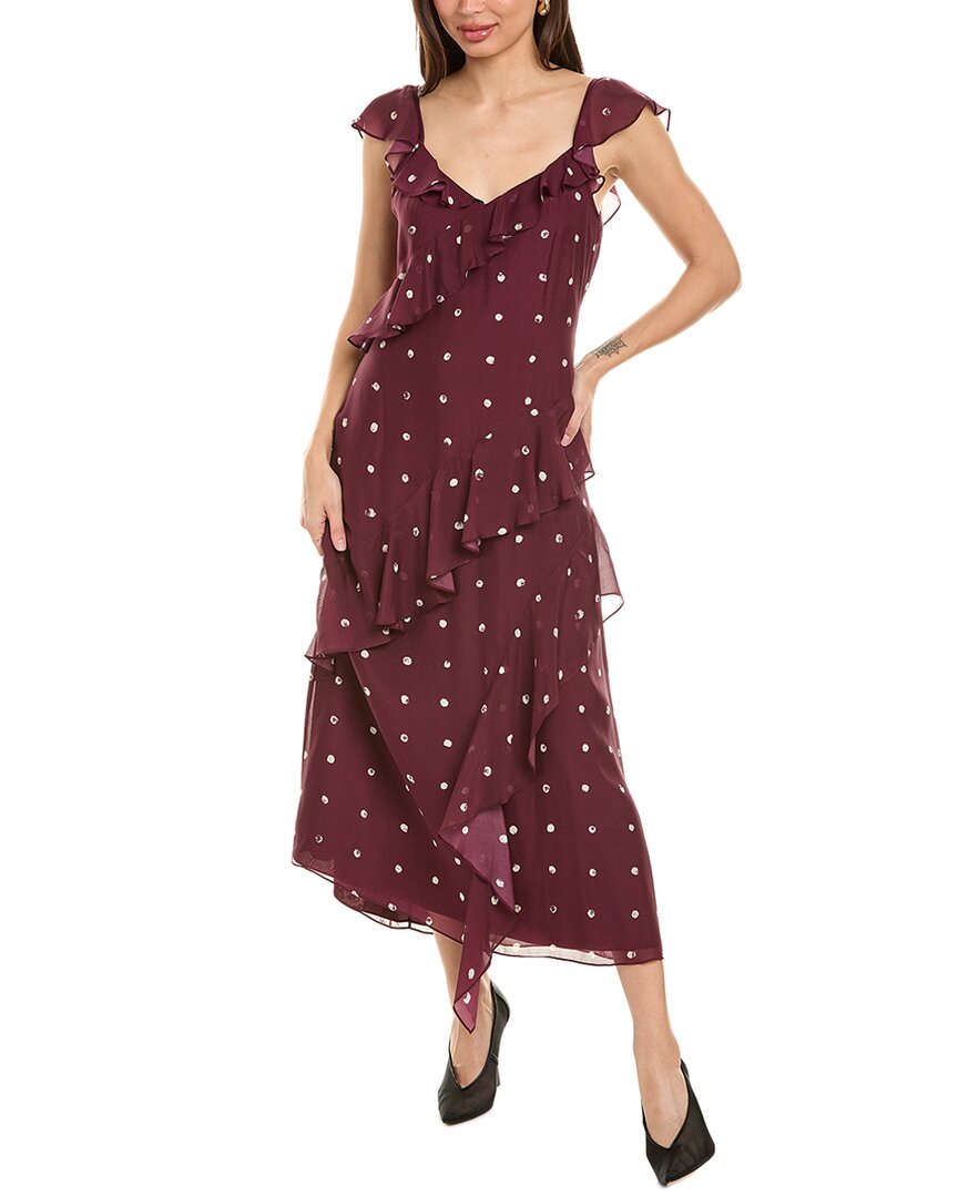 Jason Wu Paint Dot Silk Maxi Dress In Red