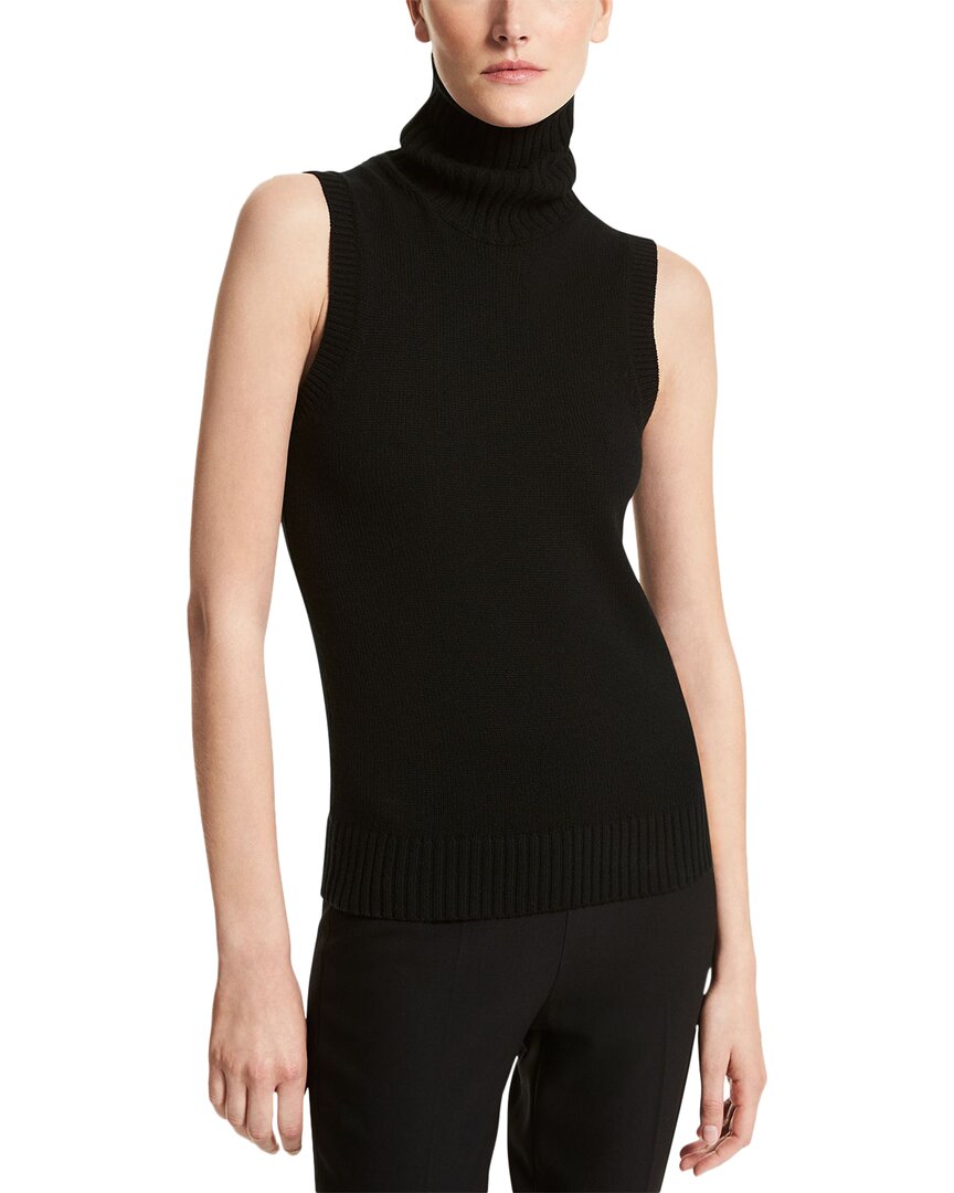 Michael Kors Sleeveless Cashmere Knit Turtleneck Top In Nocolor