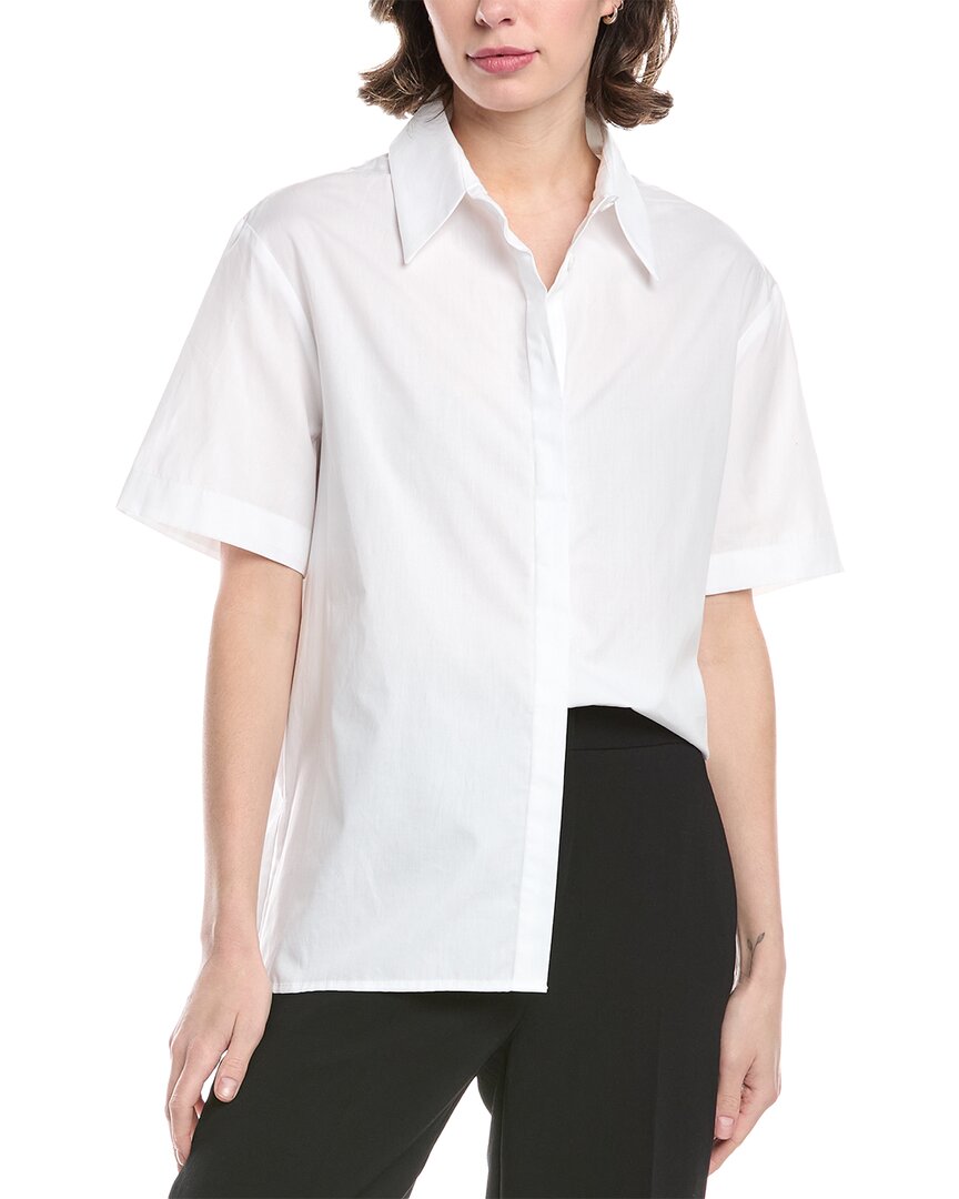 Enza Costa Poplin Resort Shirt In White