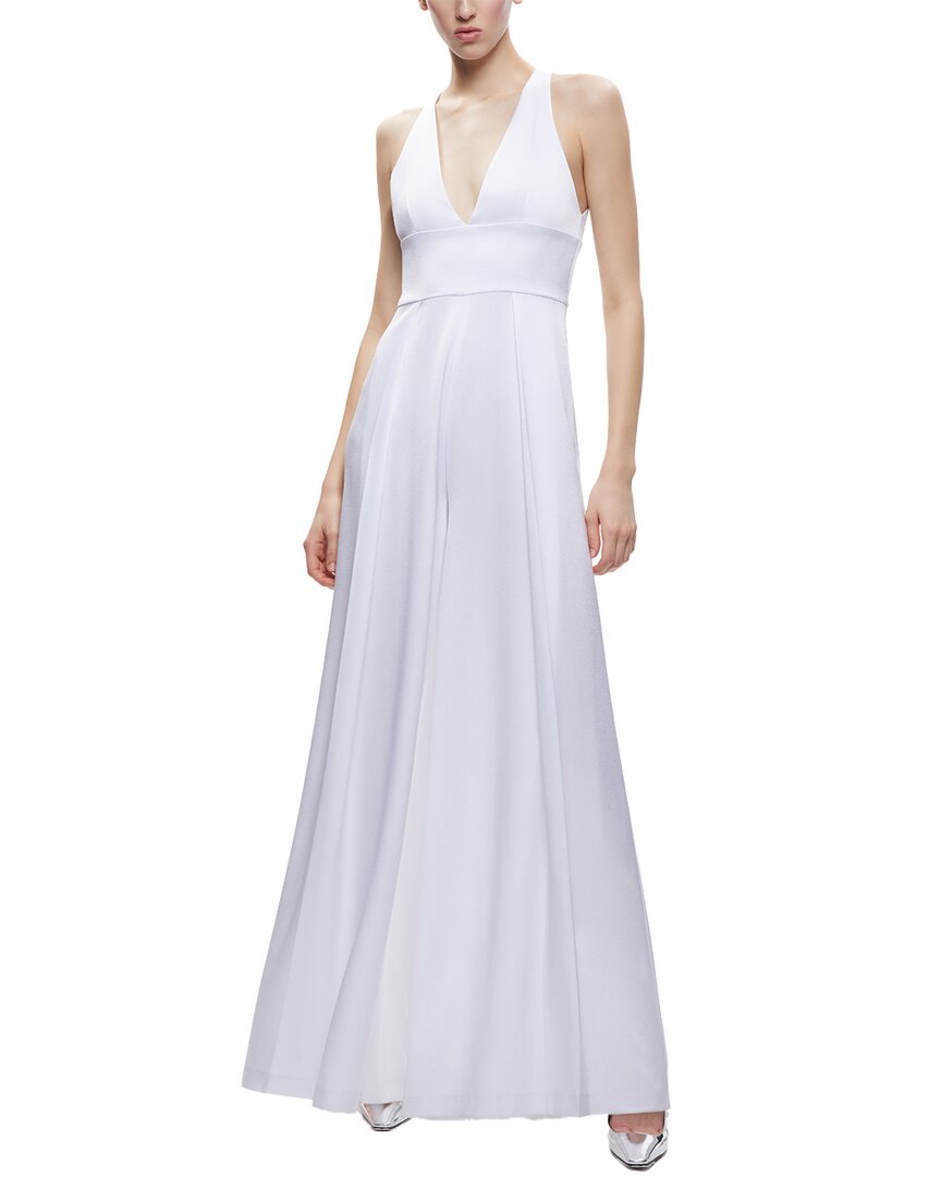 Alice And Olivia Alice + Olivia Myrtle Wide Jumpsuit In White