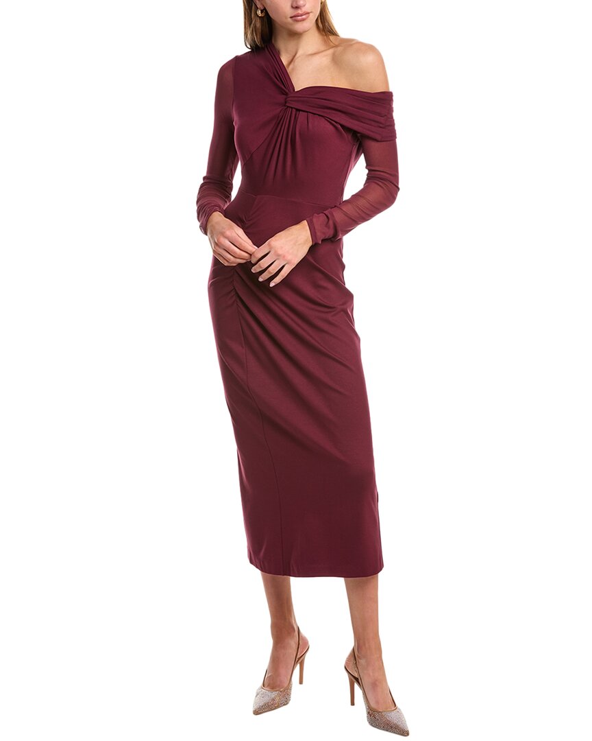 Diane Von Furstenberg Rich Twisted Stretch-jersey And Mesh Midi Dress In Pink