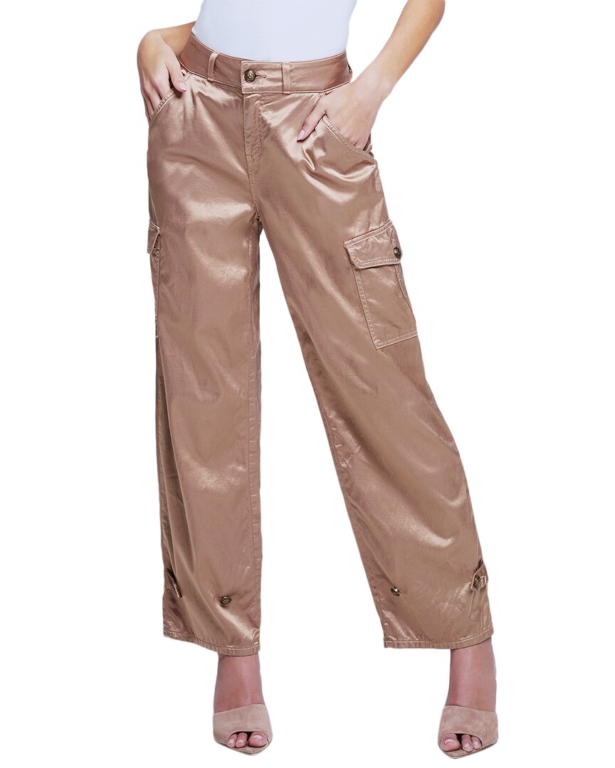 L Agence L'agence Wyatt High-rise Utility Trouser In Brown