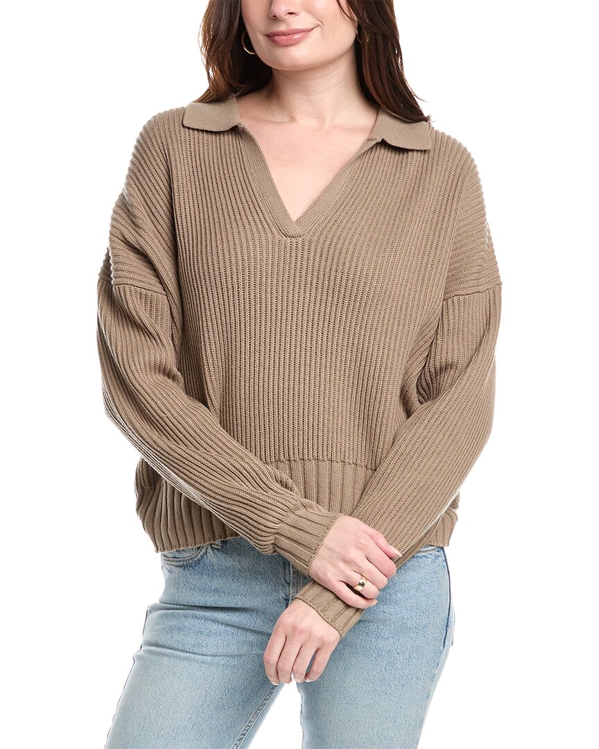 Splendid Cj Polo Sweater In Brown