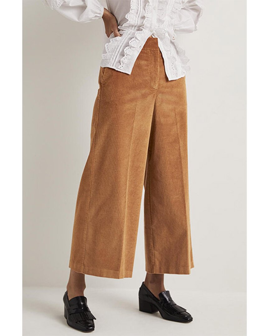 Shop Boden Wide Leg Wool-blend Culotte In Brown