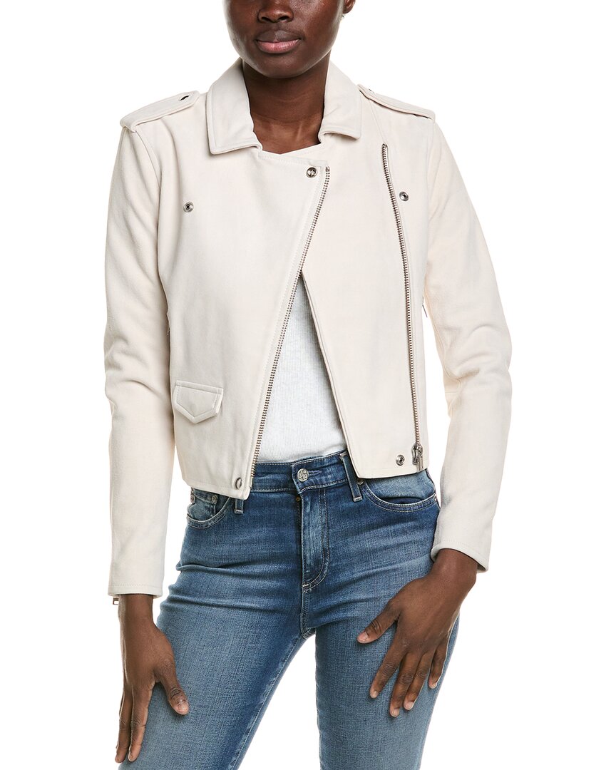 Iro Ashley Suede Jacket In White