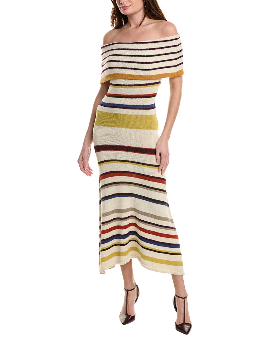 Silvia Tcherassi Eva Alpaca Maxi Dress In Yellow