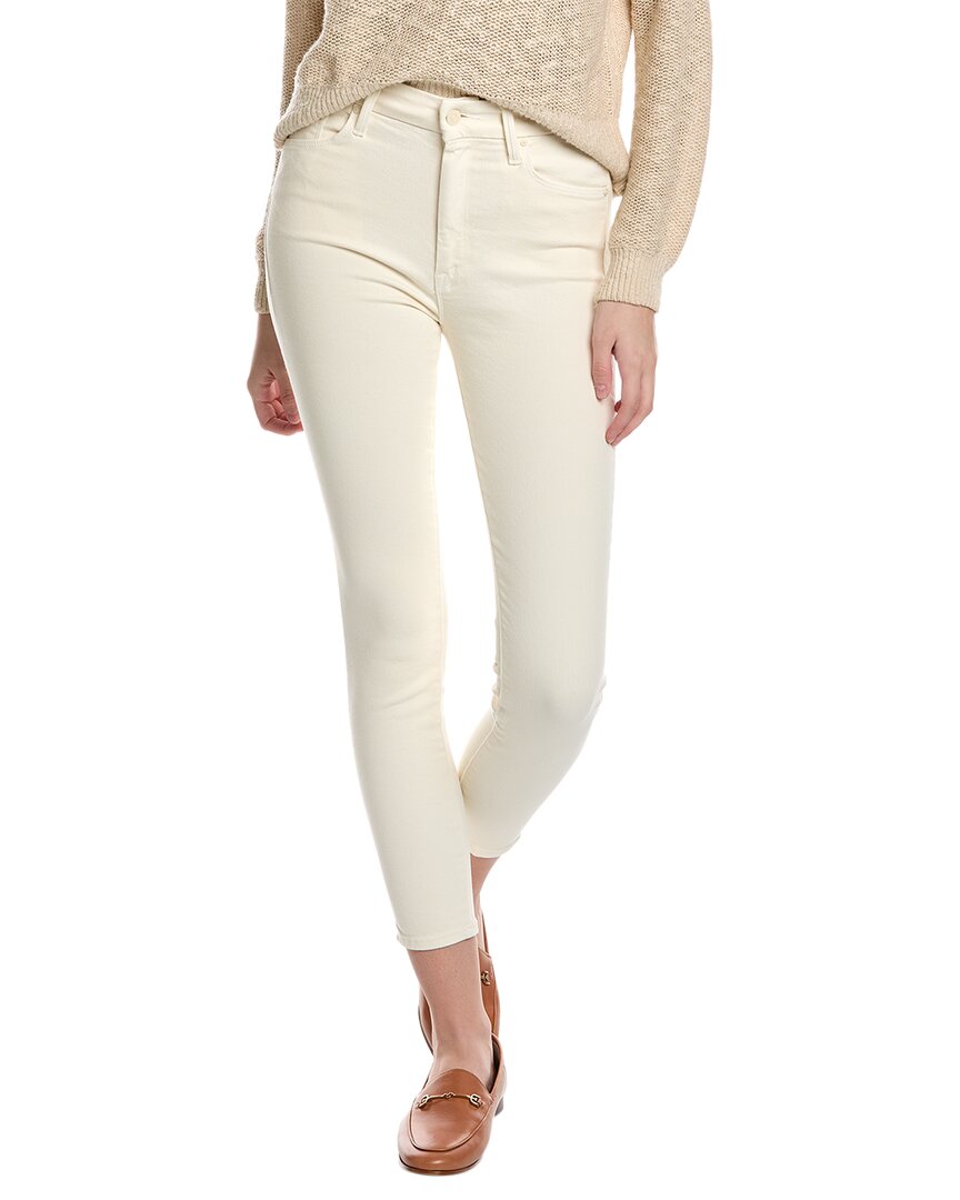 MOTHER MOTHER DENIM HIGH-WAIST LOOKER ANKLE ANTIQUE WHITE SKINNY JEAN