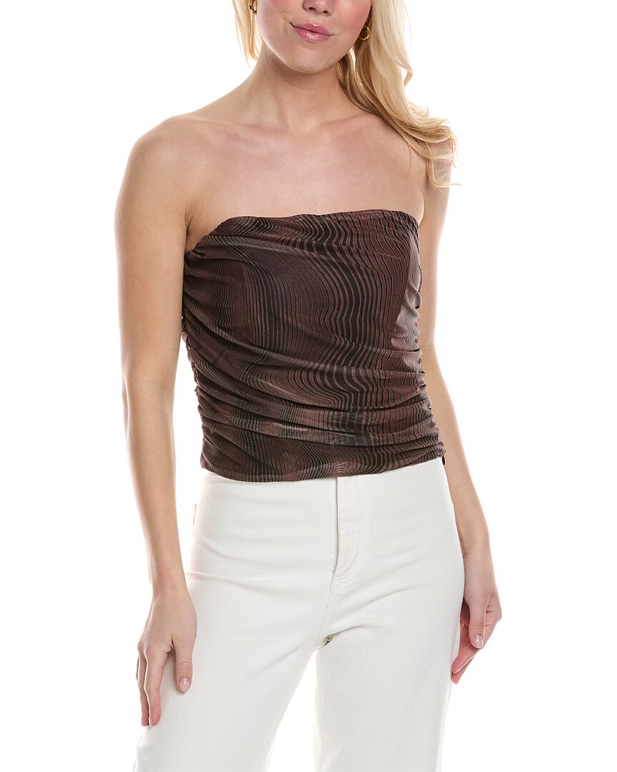 Shop Reveriee Tube Top In Brown