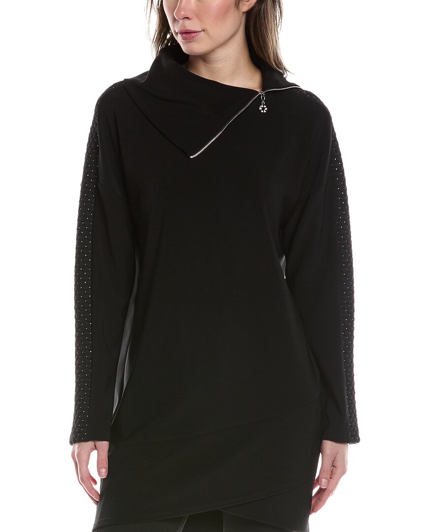 Shop Joseph Ribkoff Funnel Neck Tunic In Black