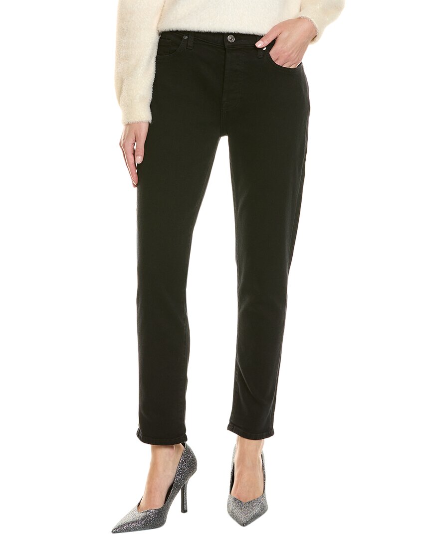 7 For All Mankind High-waist Ankle Skinny Black Super Skinny Jean In Black