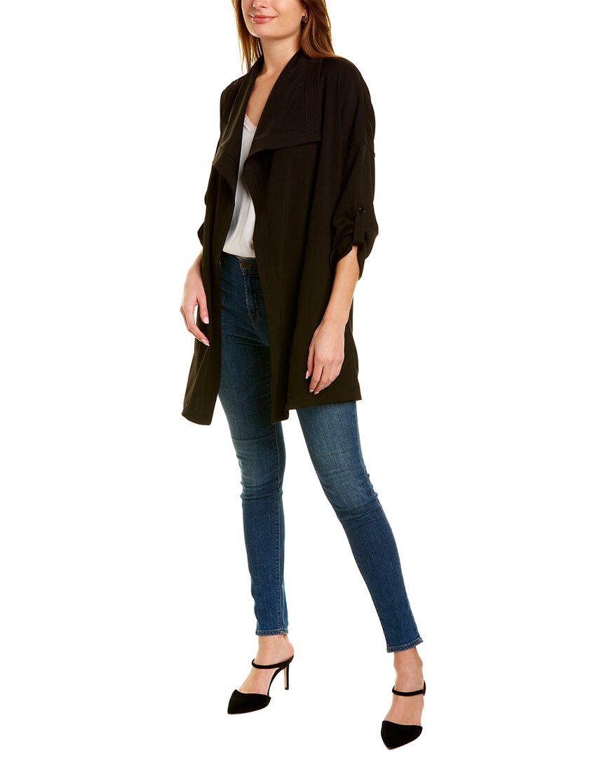 Max Studio Twill Coat In Black