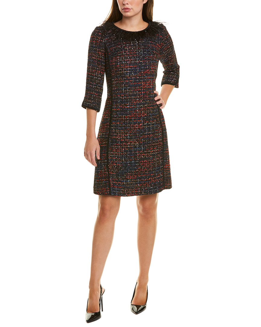 Image of Sara Campbell Tweed Feather Shift Dress