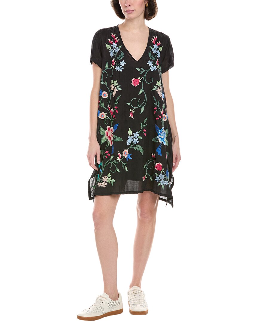 Shop Johnny Was Drape Tunic Shift Dress In Black