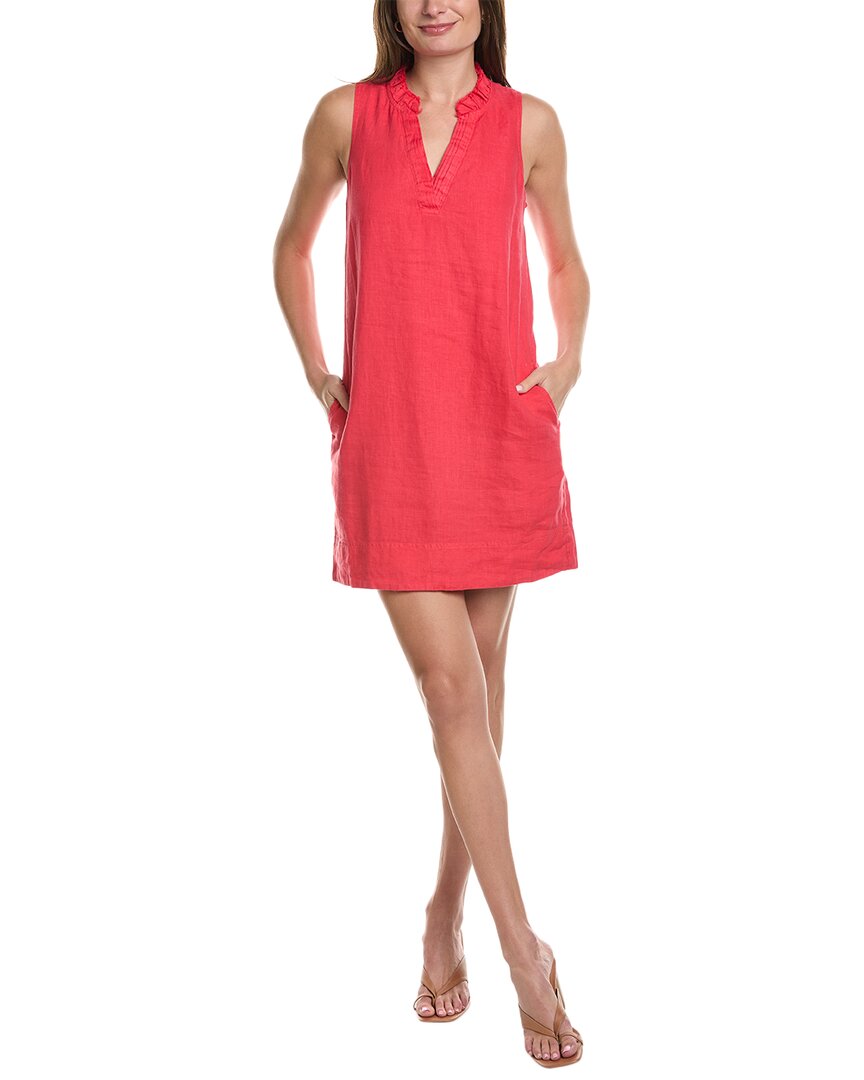 Tommy Bahama Two Palms Double Ruffle Linen Shift Dress In Pink