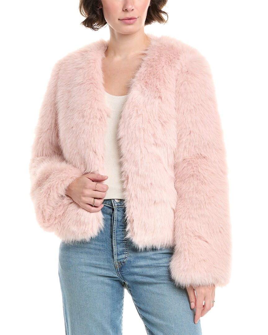 Pascale La Mode Faux Fur Short Jacket In Pink
