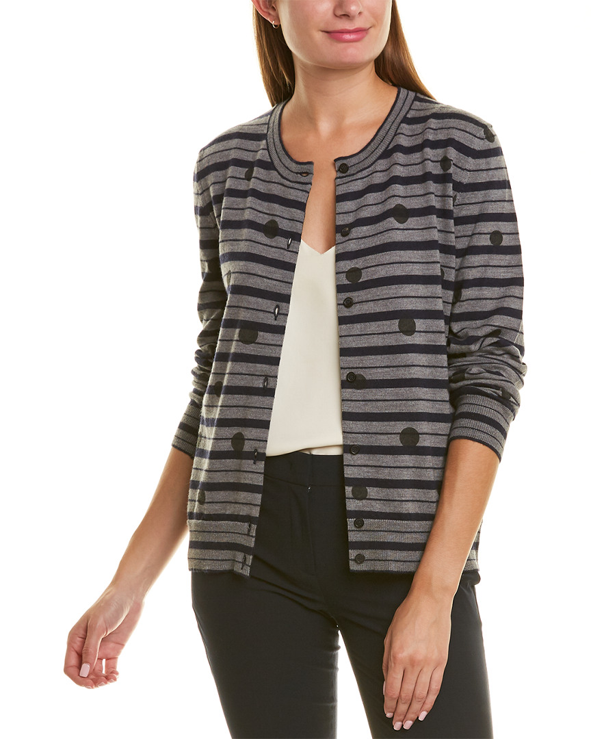 Image of Piazza Sempione Striped Wool Cardigan