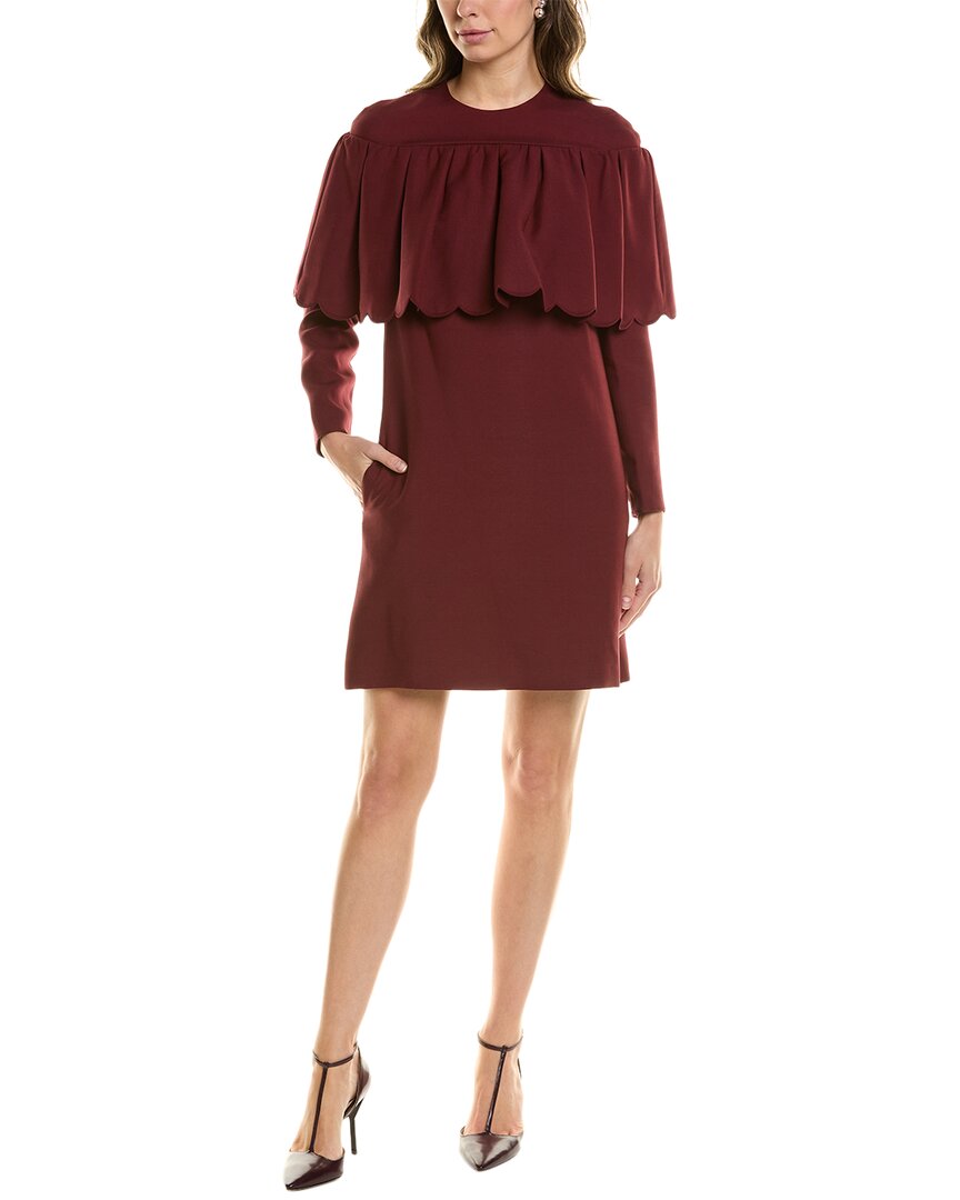 VALENTINO VALENTINO WOOL & SILK-BLEND SHIFT DRESS