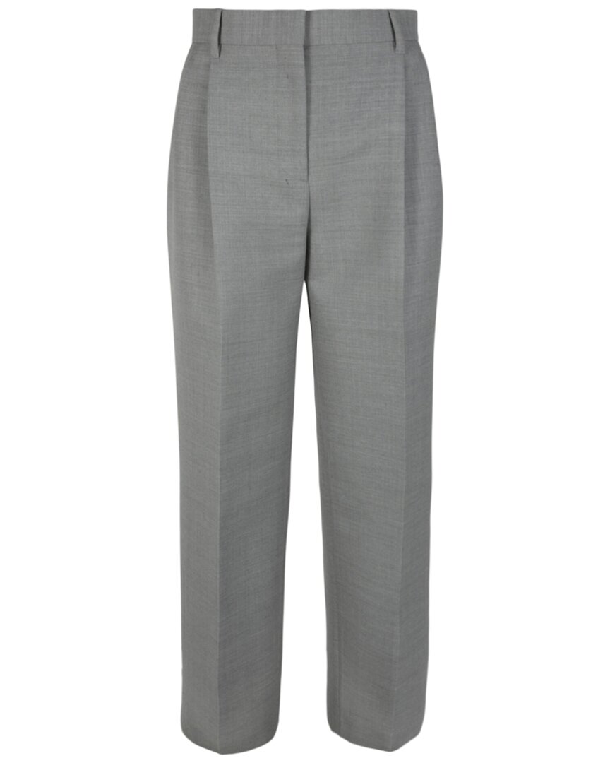 Burberry Gaelle Wide-leg Trousers Woman Pants Grey Size 10 Wool In Grey