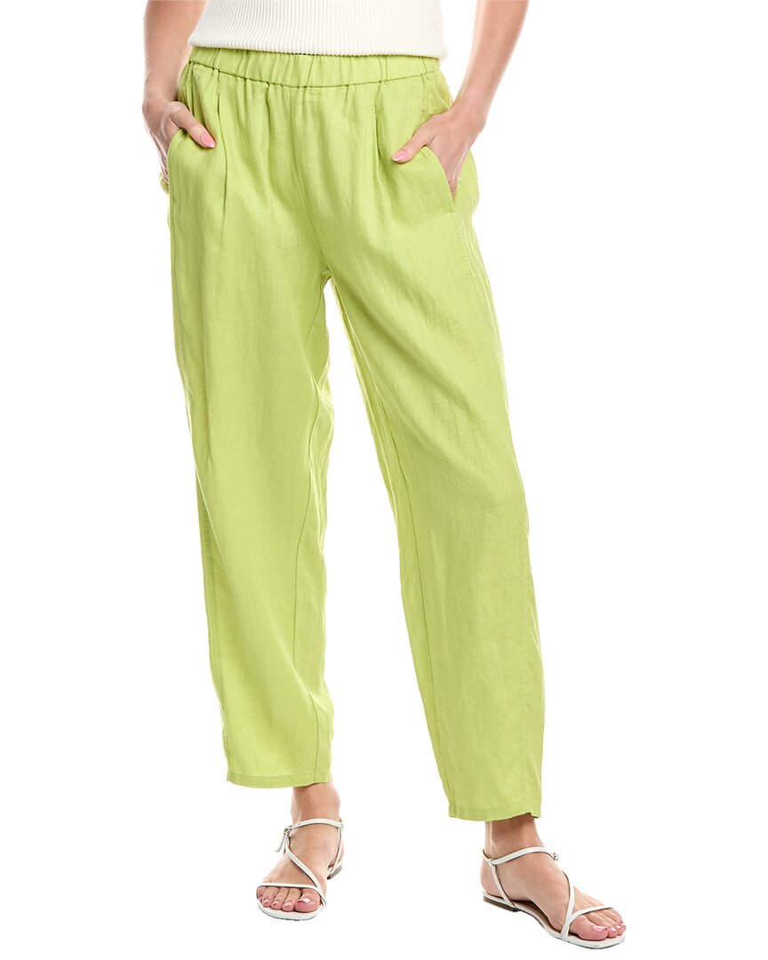 Eileen Fisher Linen Lantern Pant In Green