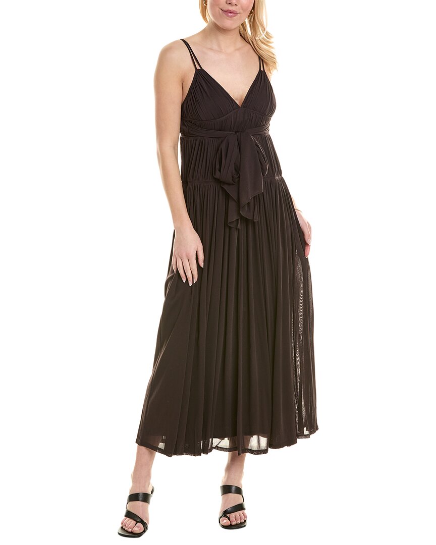 Shop Rebecca Taylor Ruched Maxi Dress In Brown
