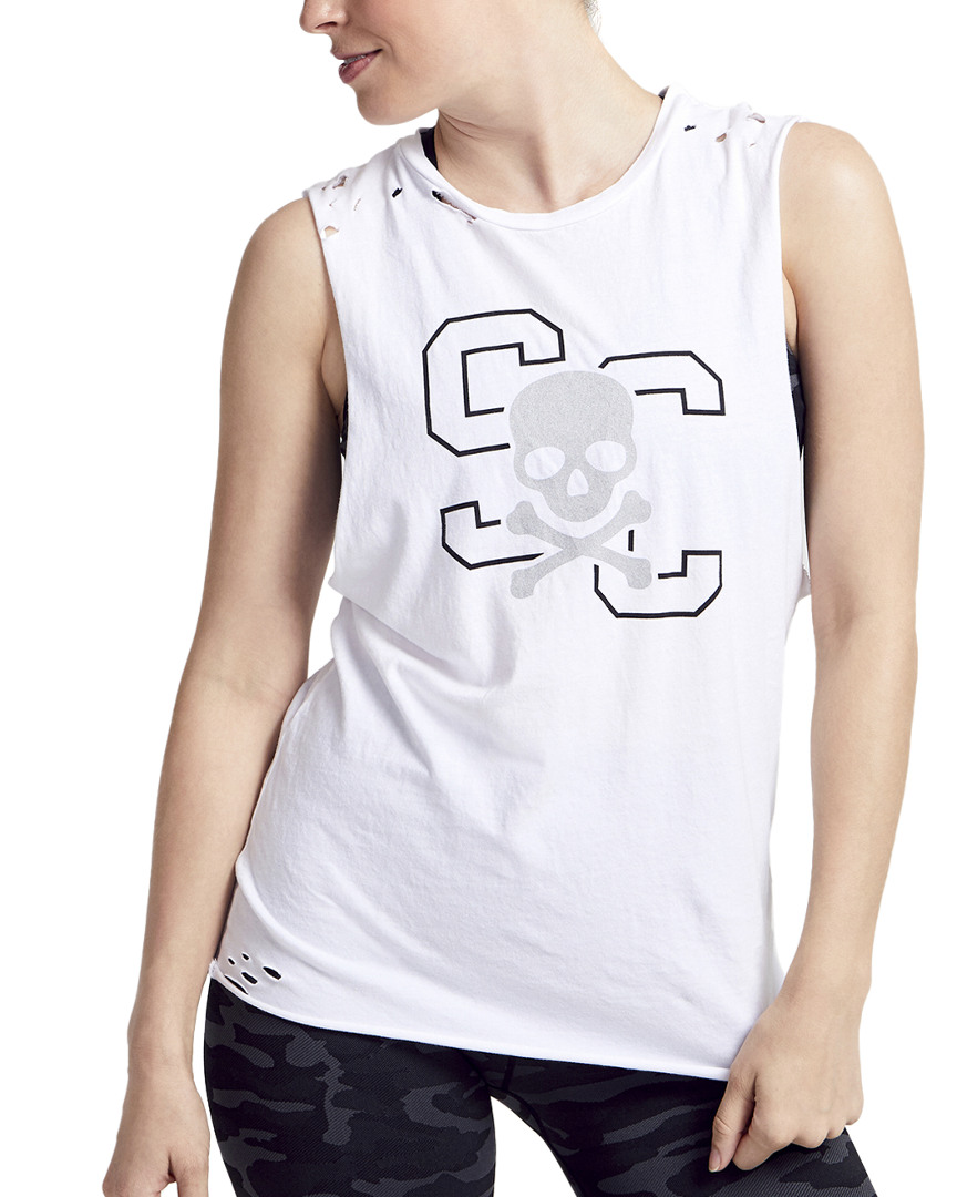Image of SOUL by SoulCycle Distressed White Tank Top