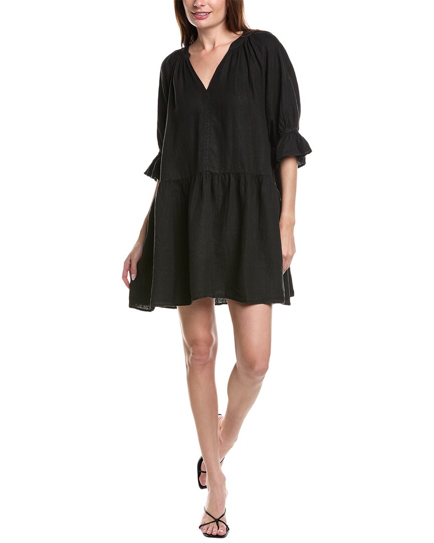 Shop Velvet By Graham & Spencer Bria Linen Mini Dress In Black