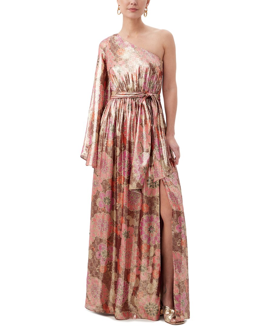 Trina Turk Amida Silk-blend Maxi Dress In Brown