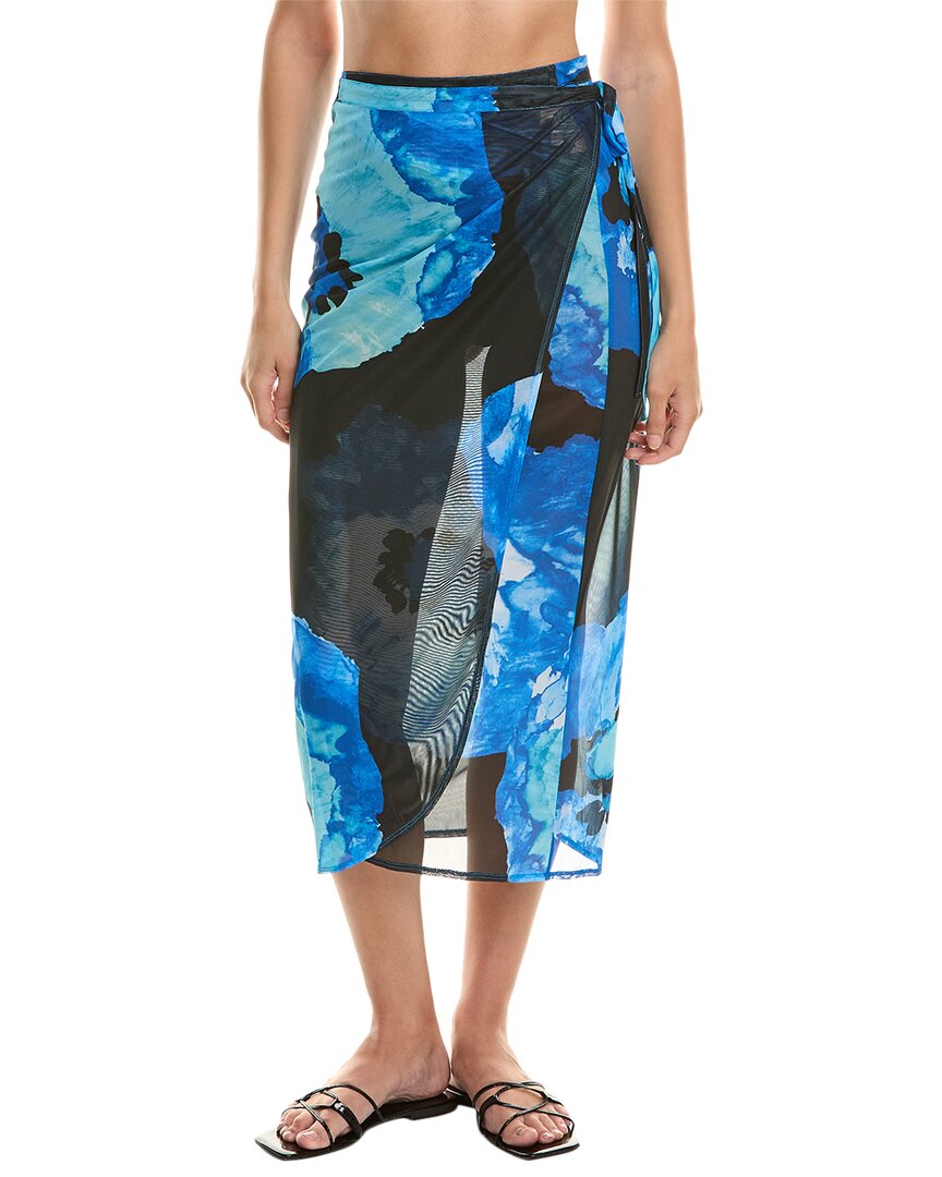 Natori Poppy Sheer Sarong In Blue