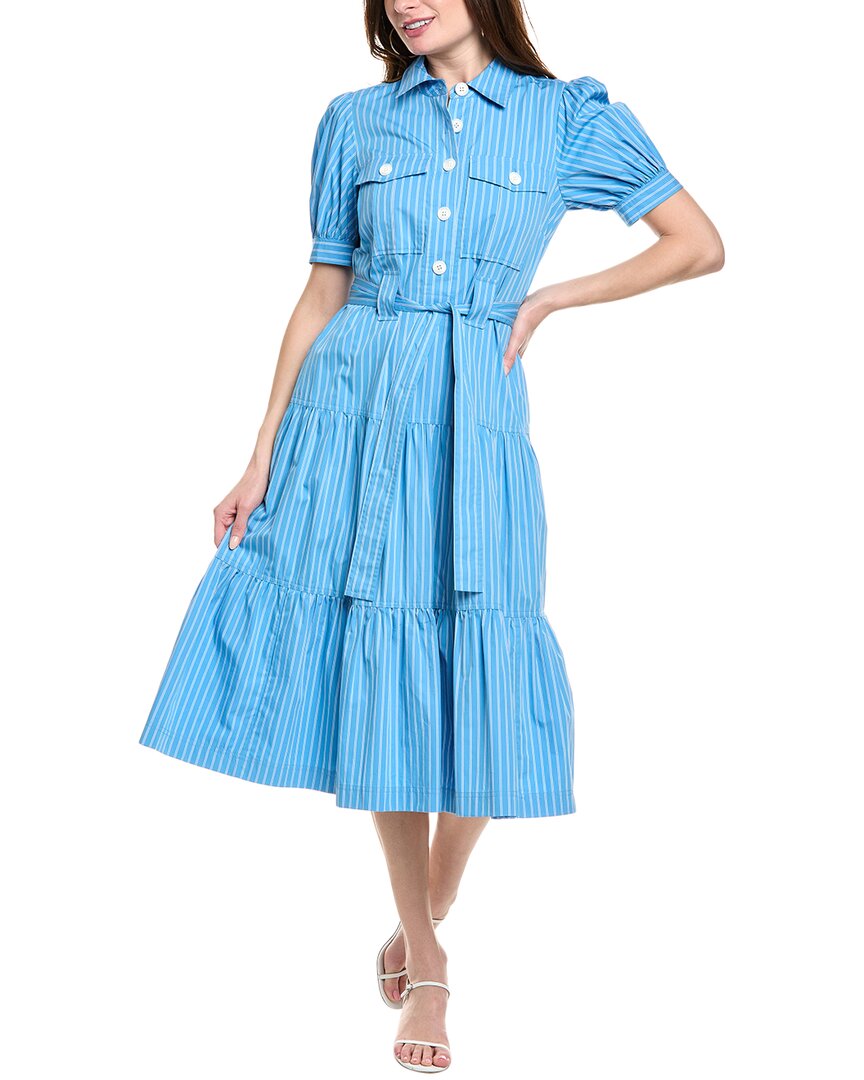 Derek Lam 10 Crosby Buffy Midi Dress In Blue