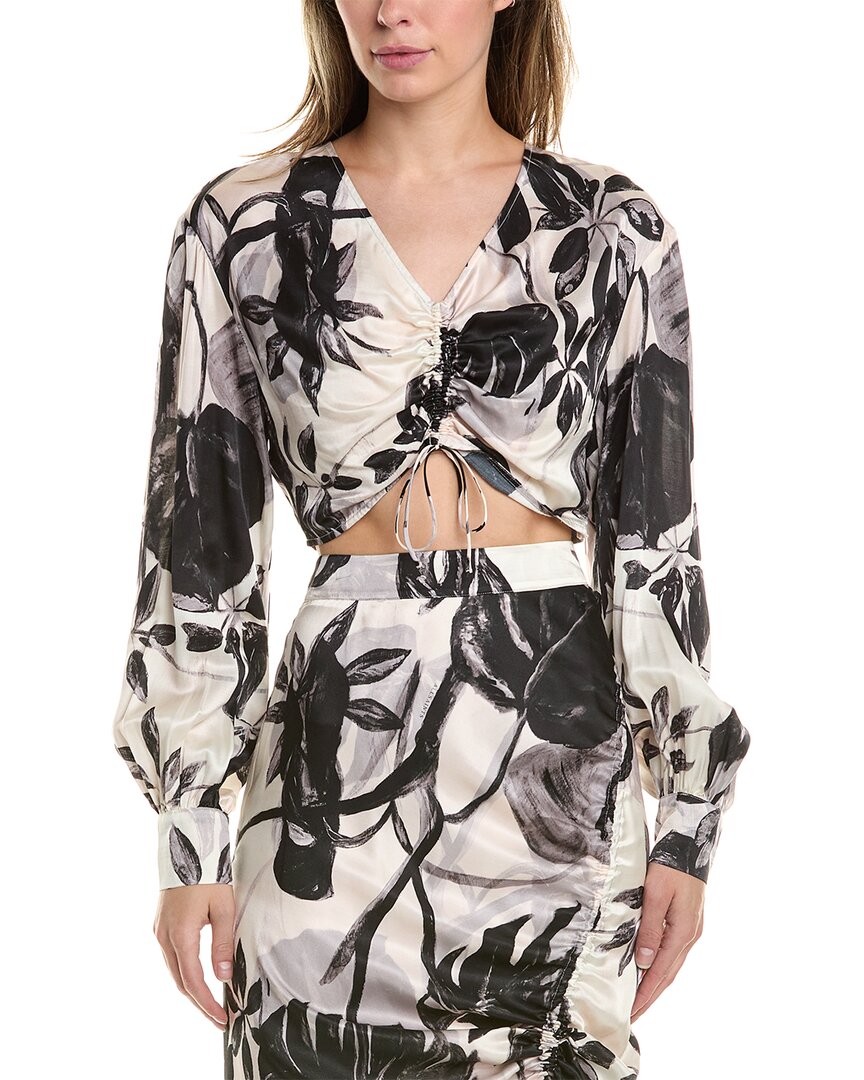 Allsaints Carla Silk-blend Top In White