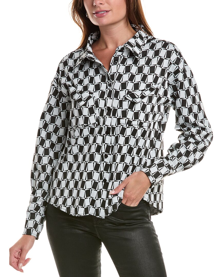 Gracia Checked Pajama Top In Black
