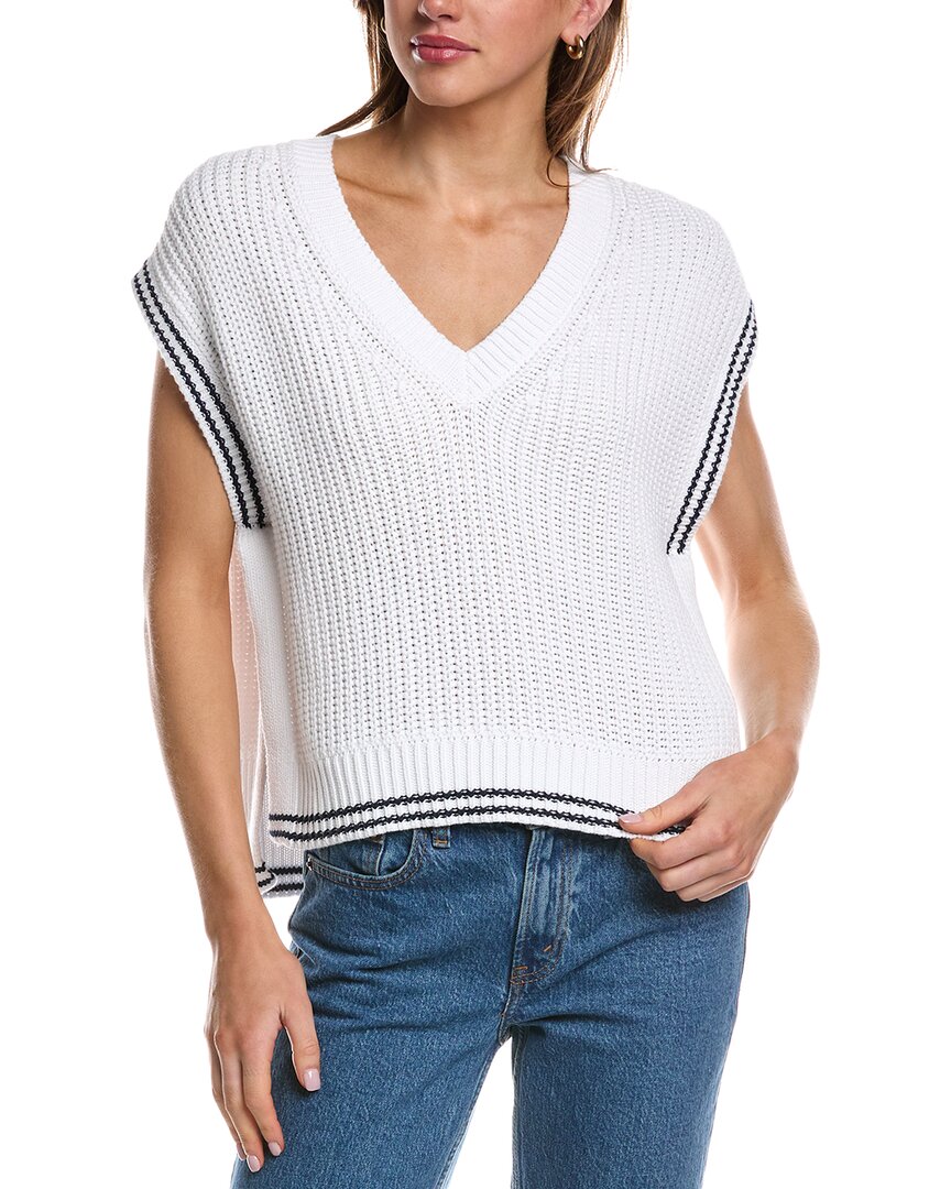 525 America High Low Sweater Vest In White