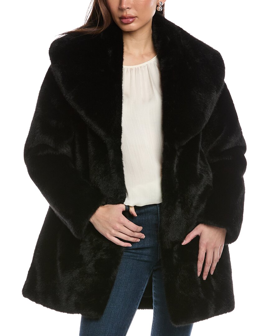 Via Spiga Asymmetric Belted Puffer Coat In Black