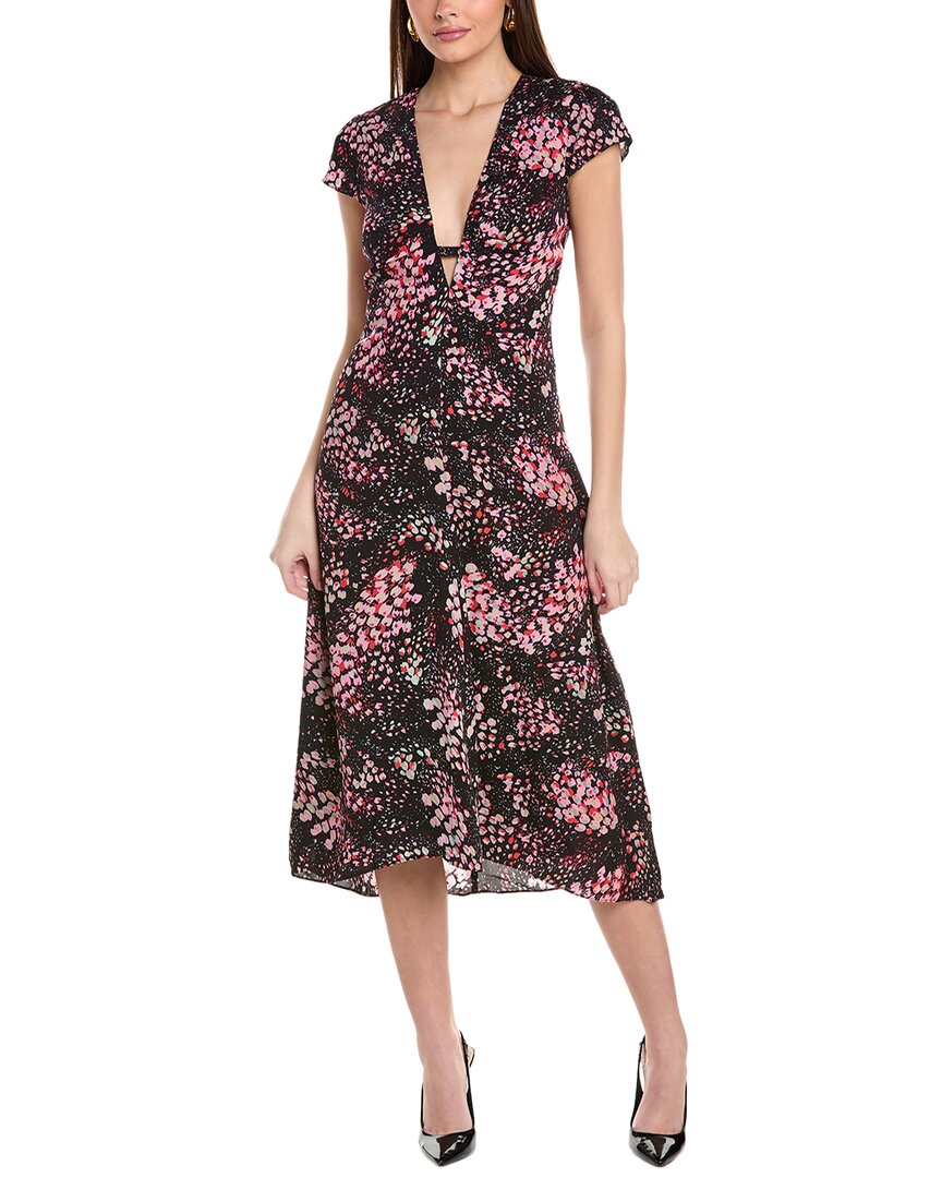 Shop Reiss Amira Animal Print Midi Dress In Black