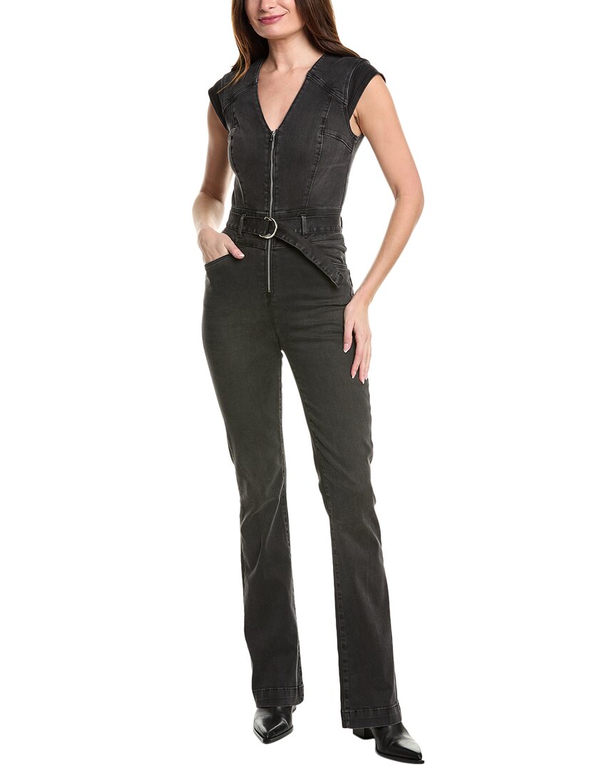 Paige Laurel Canyon Sleeveless Denim Jumpsuit In Purple