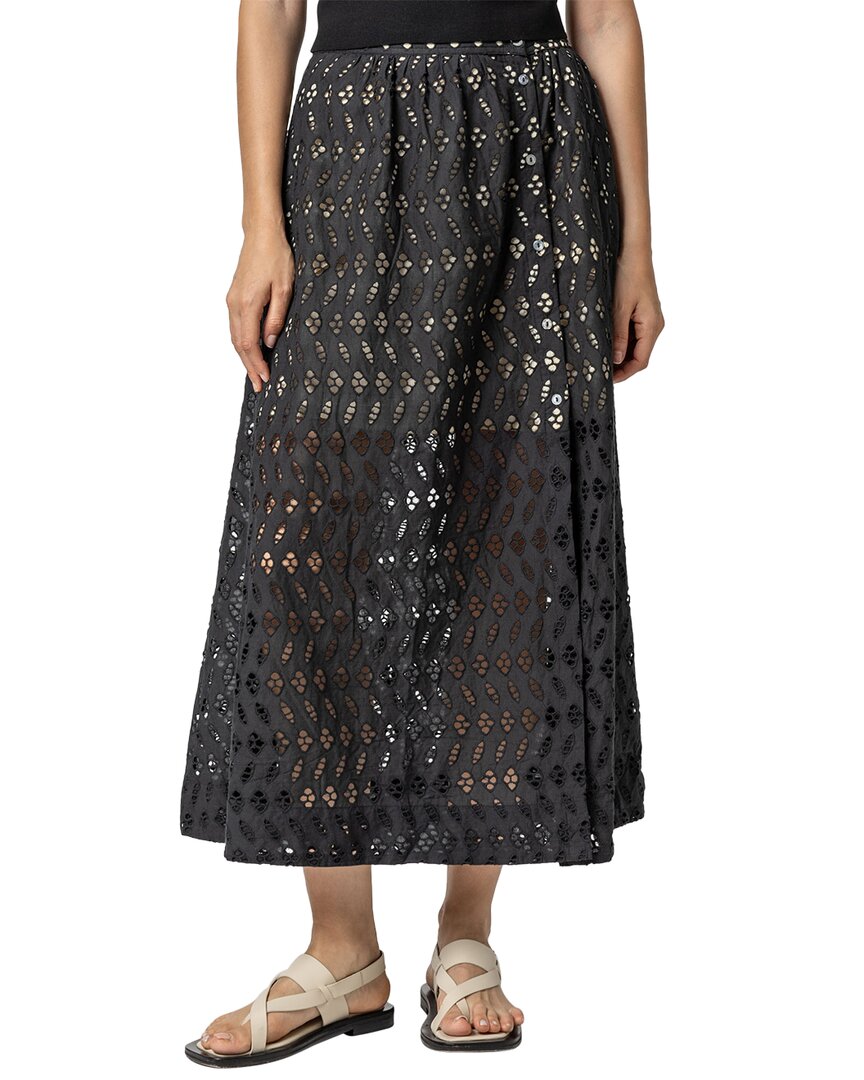 LILLA P LILLA P EYELET SIDE BUTTON MAXI SKIRT