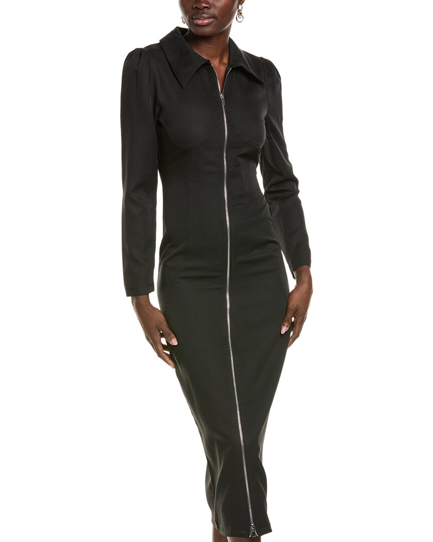 To My Lovers Front Zip Maxi Dress In Black