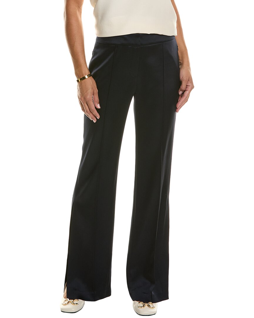 Shop Elie Tahari Satin Side Slit Pant In Blue