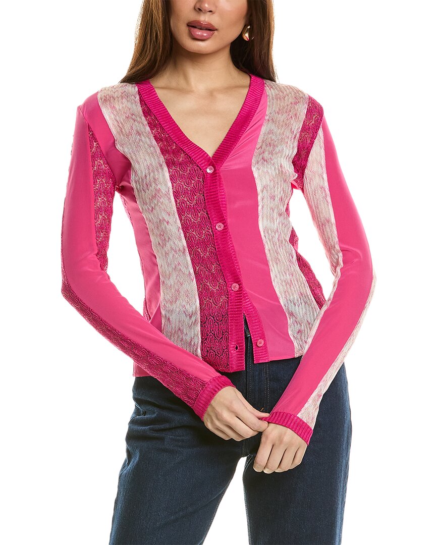 Missoni Silk-blend Cardigan In Pink