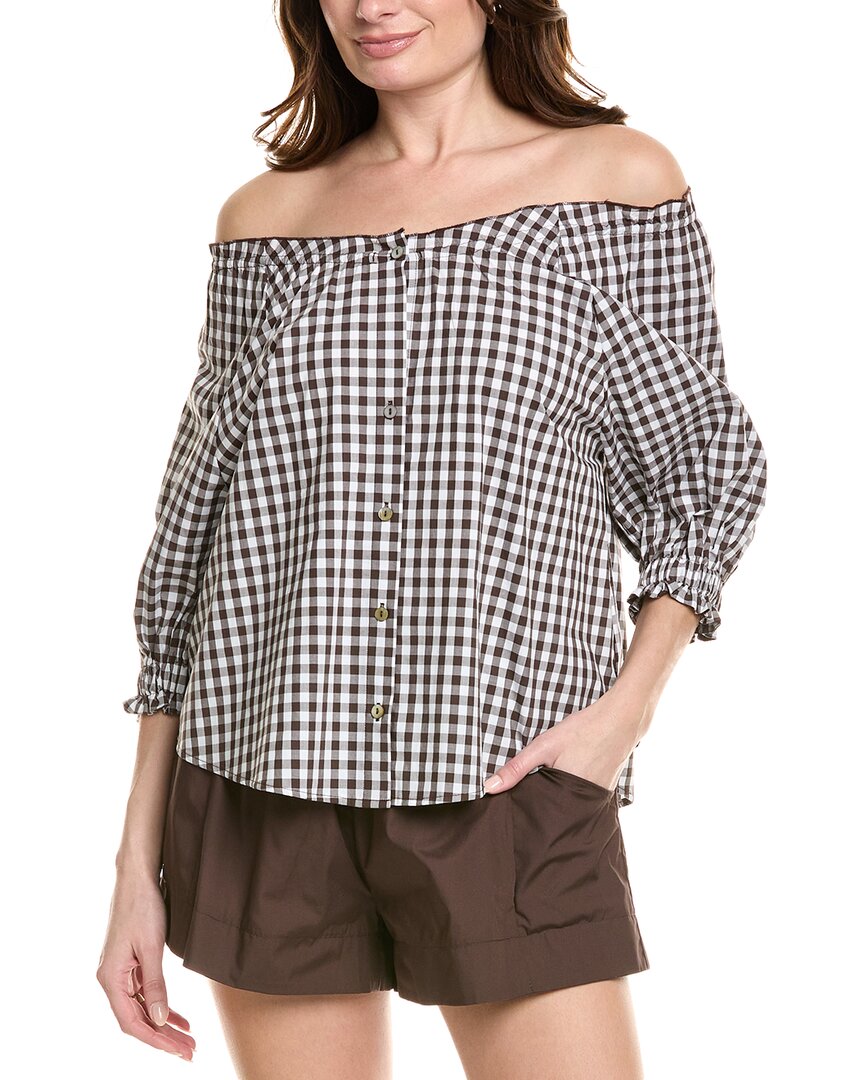 Labiz 2pc Blouse & Short Set In Brown