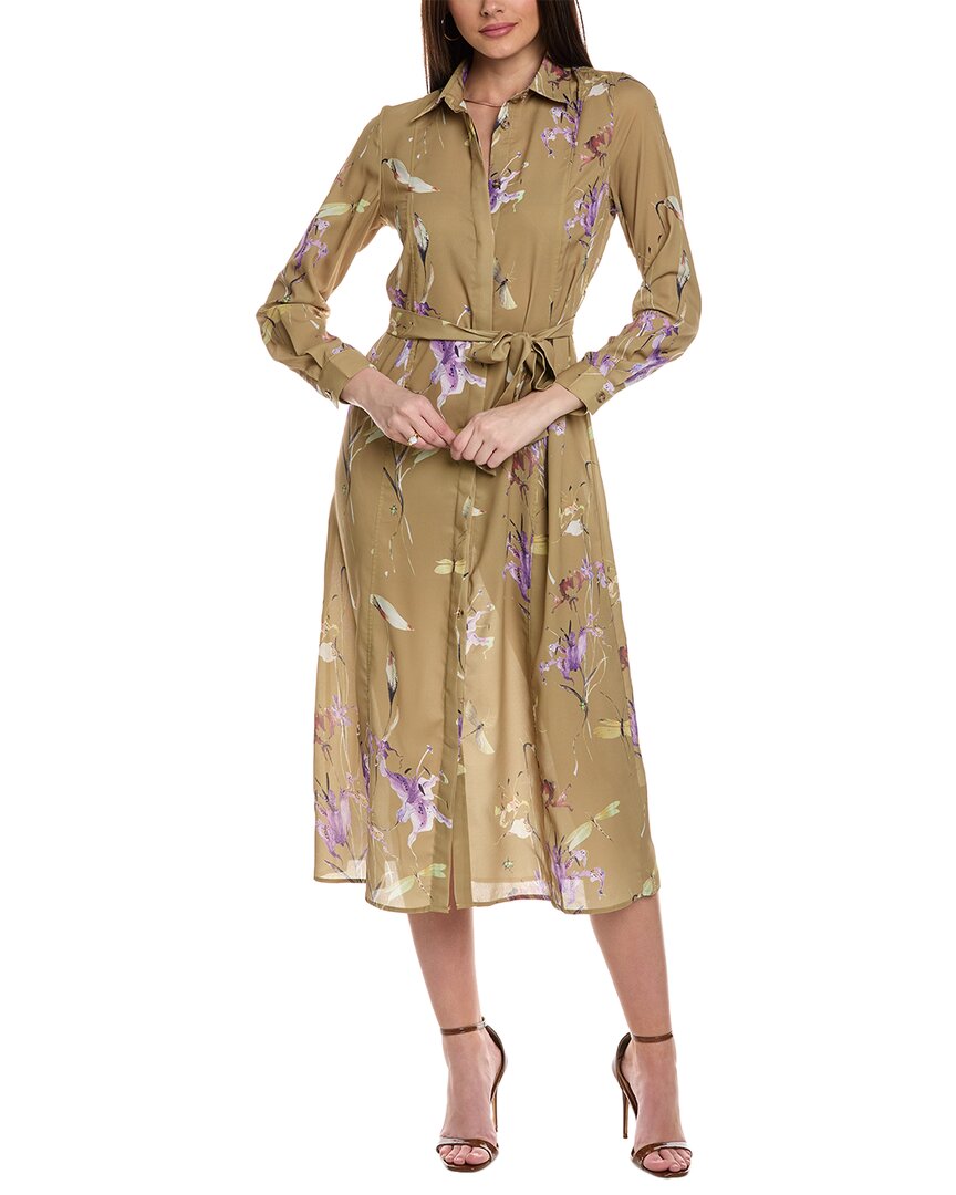 Shop Yal New York Belted Shirtdress In Green
